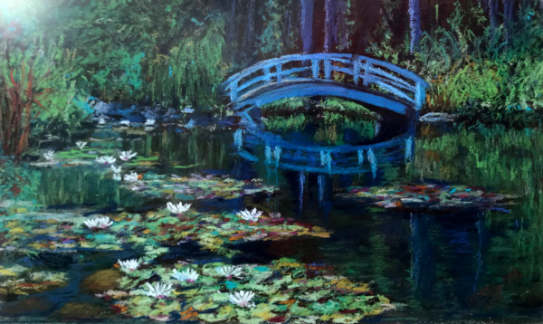 bridge painting, water lily